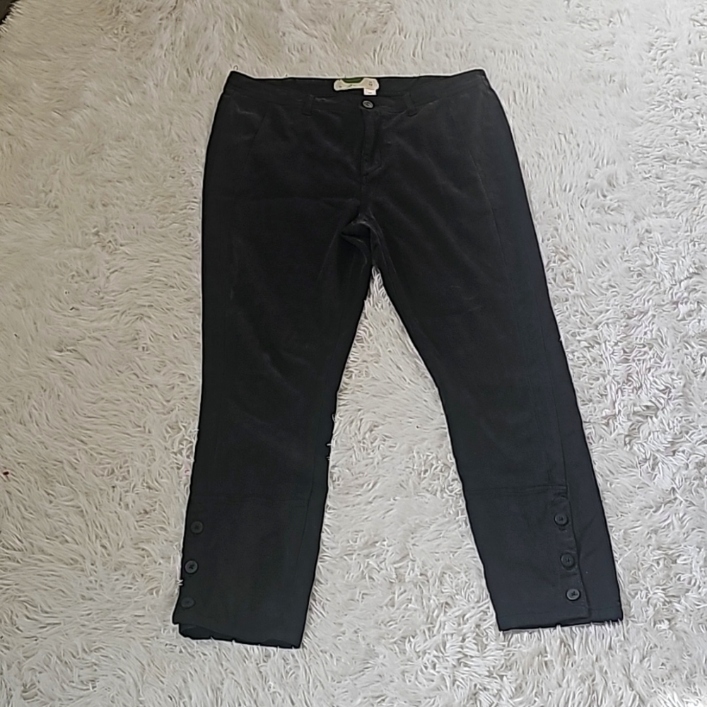 Anthropolgie black soft corduroy straight leg trouser dress pants - Picture 1 of 5